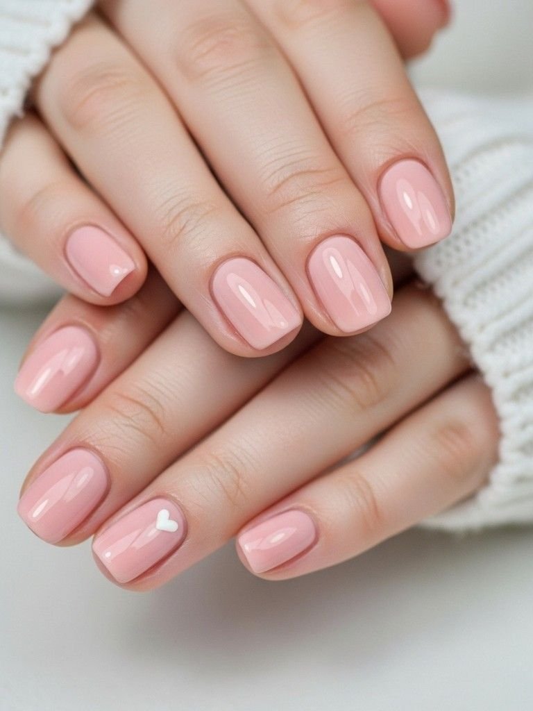Blush Pink Gloss Nails