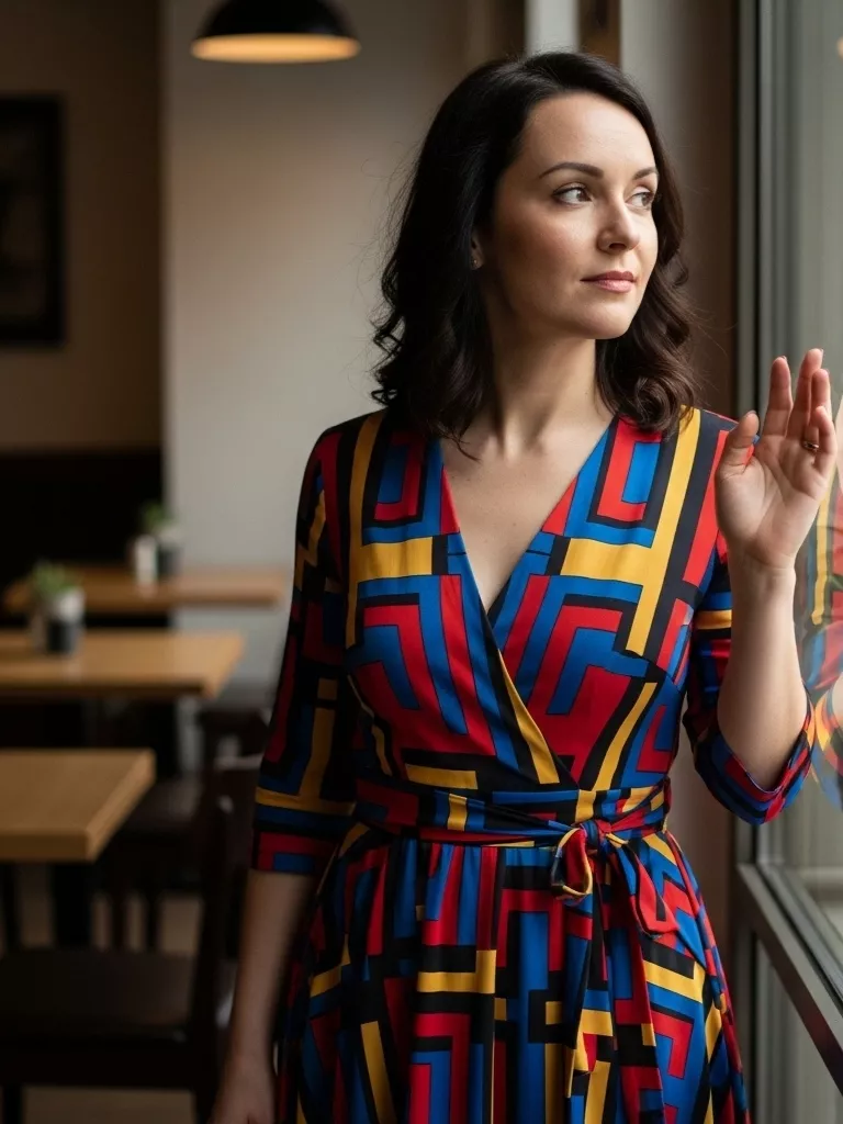Bold-Colored Dress With Simple Accessories