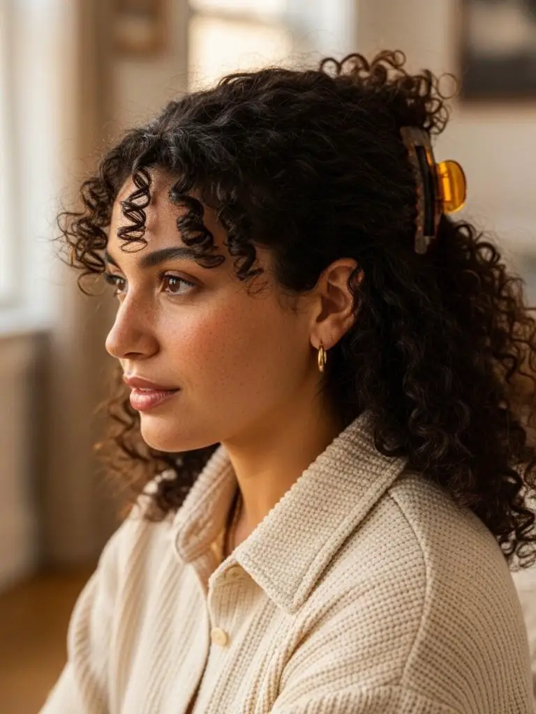 Curly Claw Clip Updo