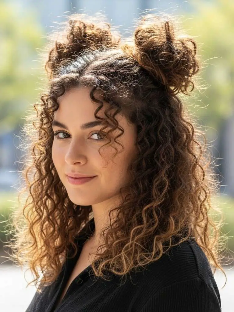 Curly Space Buns