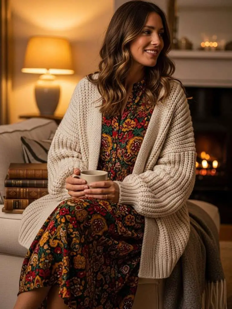 Cute Cardigan & Midi Dress