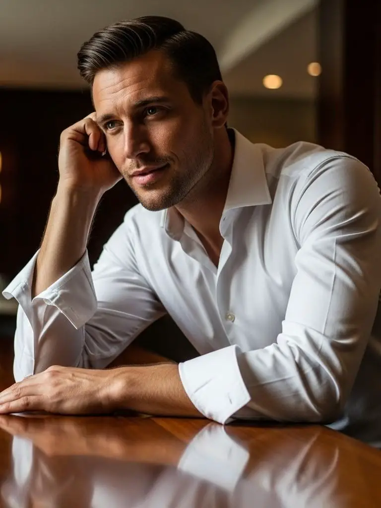 Dress Shirt with Rolled Sleeves