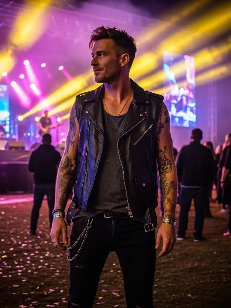 Edgy Leather Accents