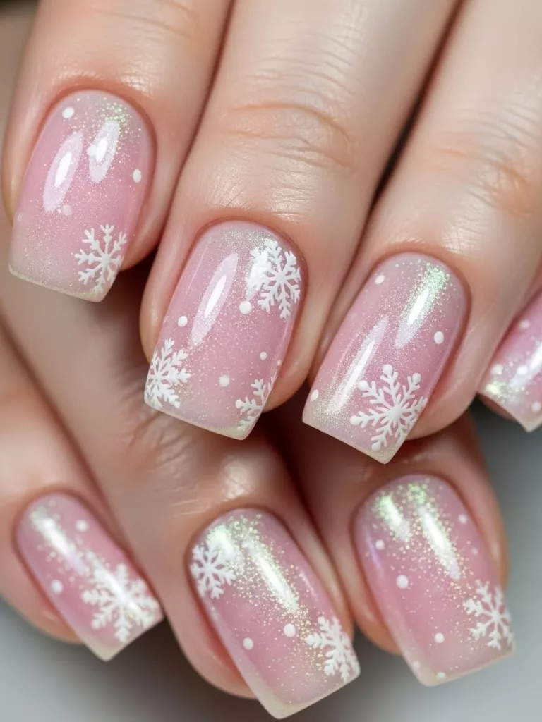 Frosted Pink Snowflakes