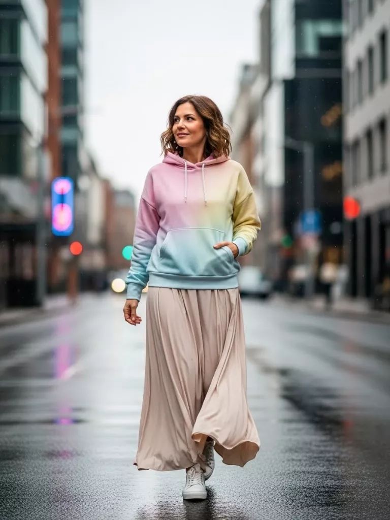 Hoodie with Long Skirt