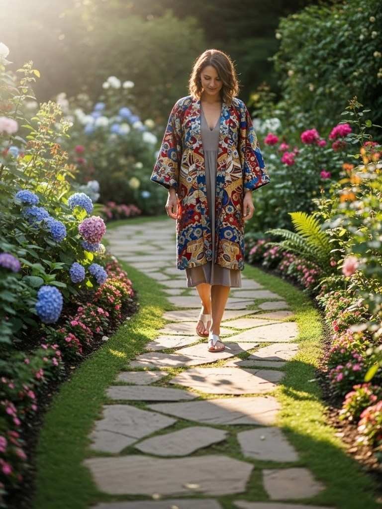 Kimono Jacket over Basic Dress