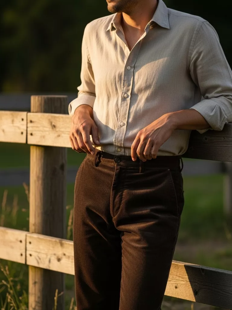 Linen Shirt and Corduroy Pants
