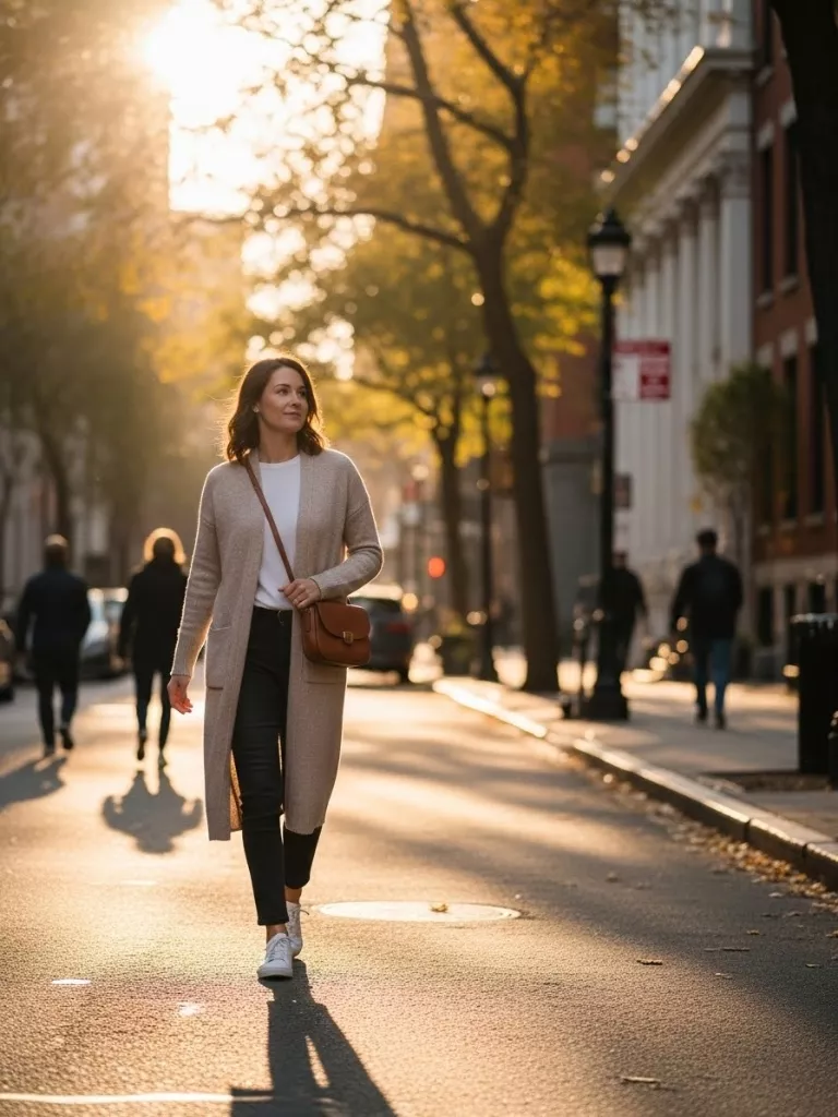 Long Cardigan over Slim Jeans