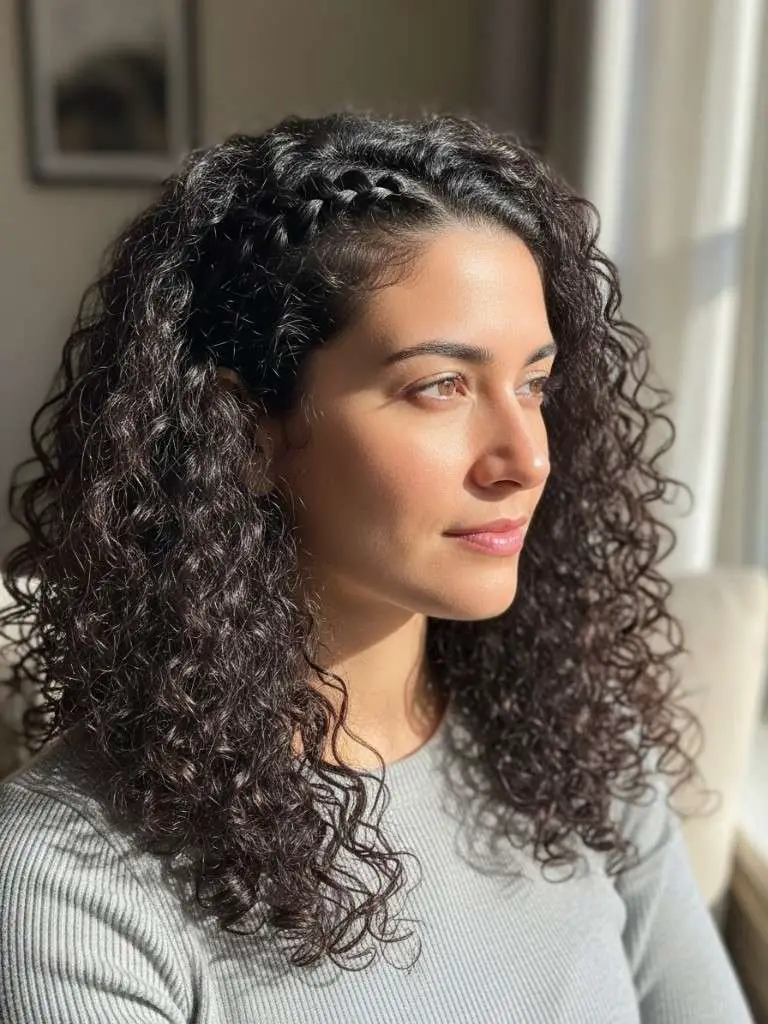 Loose Curly Braided Front Piece