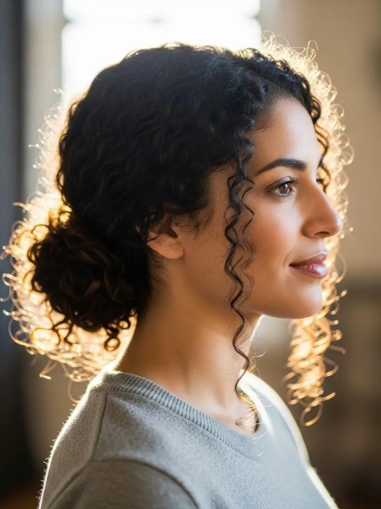 Low Curly Pineapple Bun