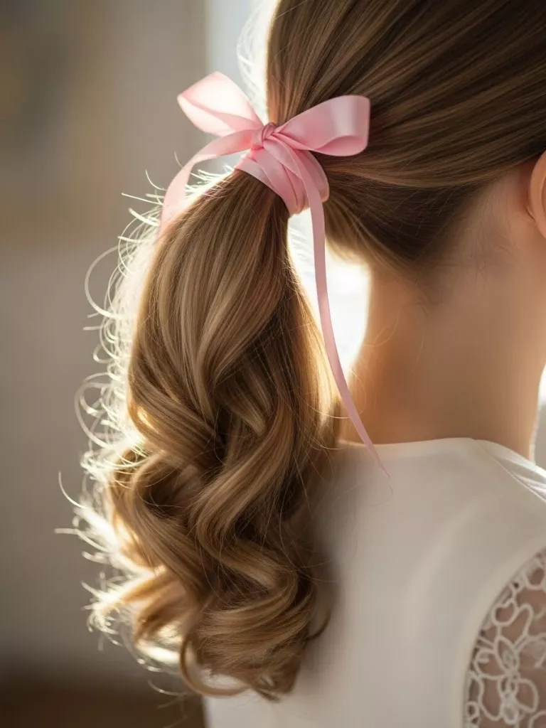 Low Pony With Soft Curls