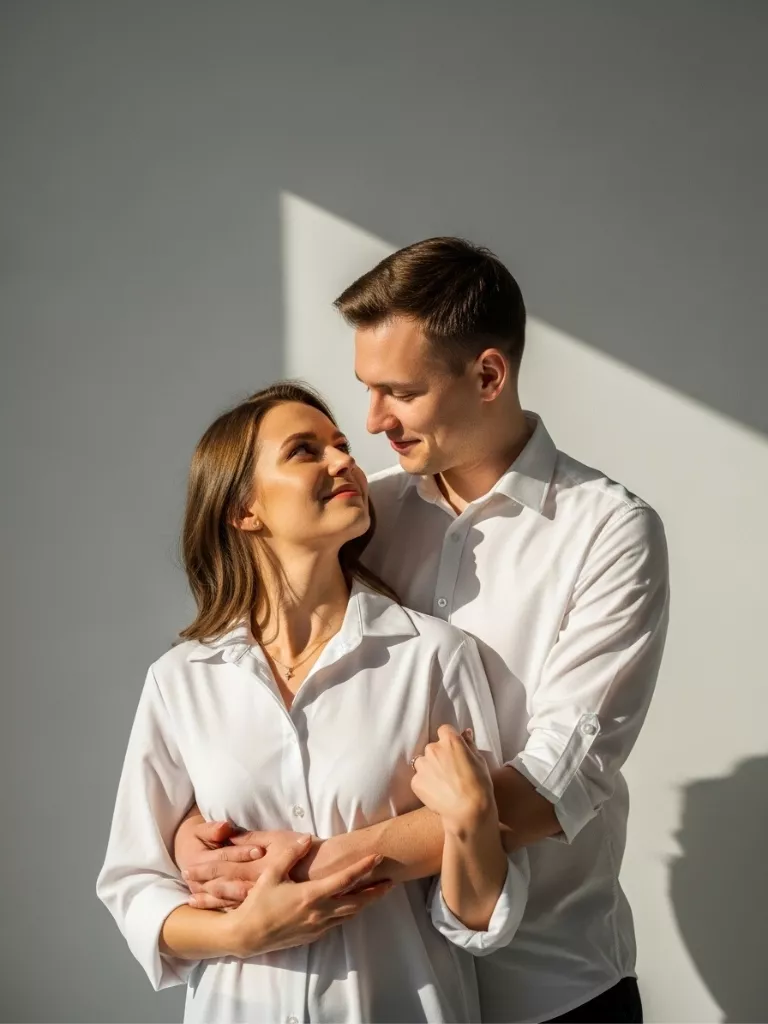 Matching Casual White Button-Downs