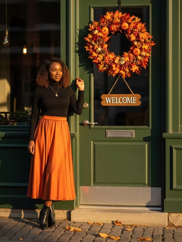 Midi Skirt and Turtleneck