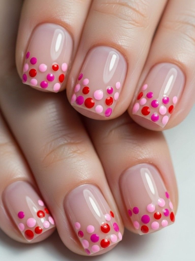 Mini Dot Valentine Nails