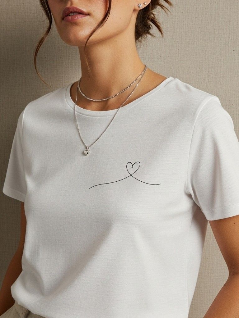 Minimalist Line-Art Heart Shirt