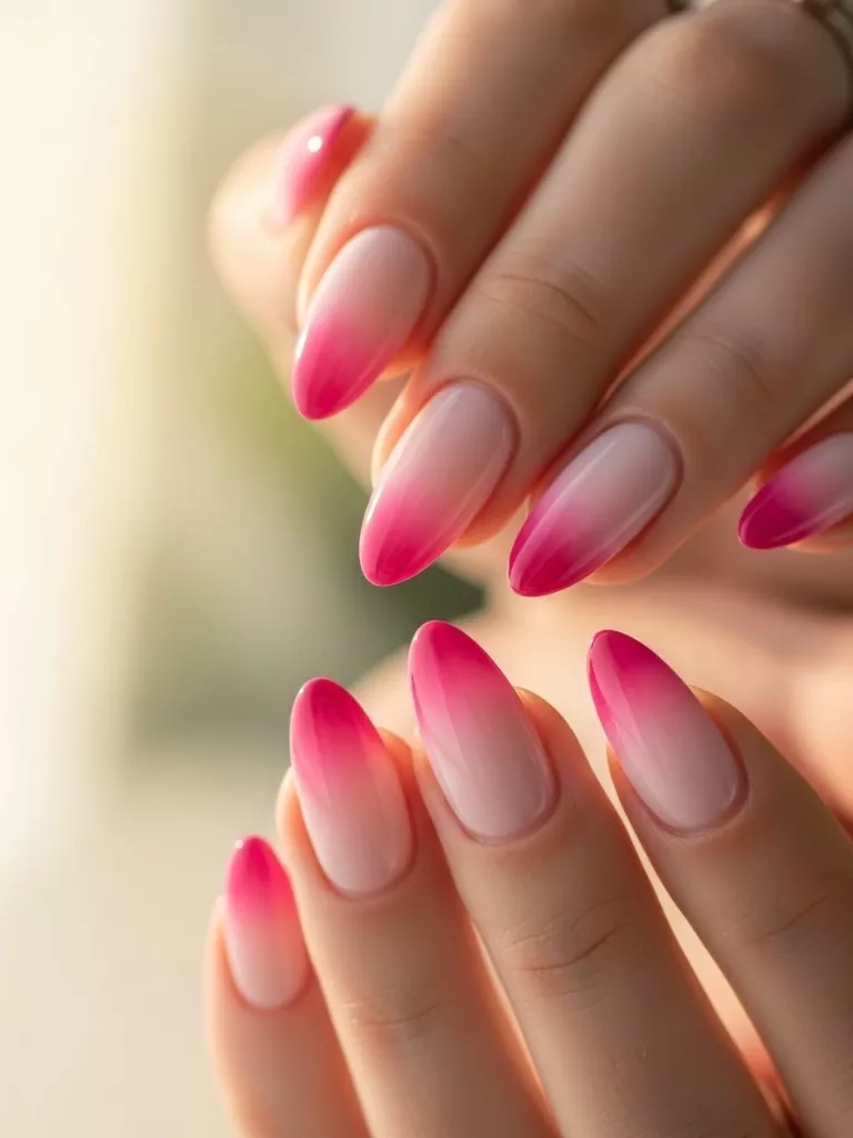 Ombre Pink Fade Nails