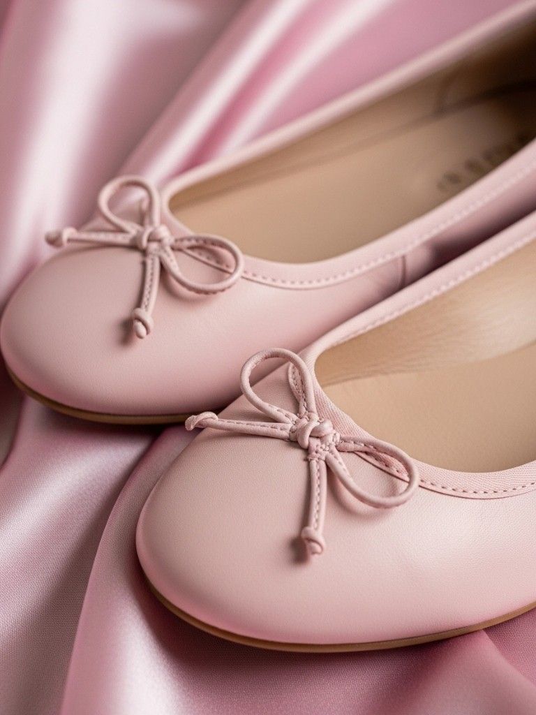 Pink Bow Ballet Flats