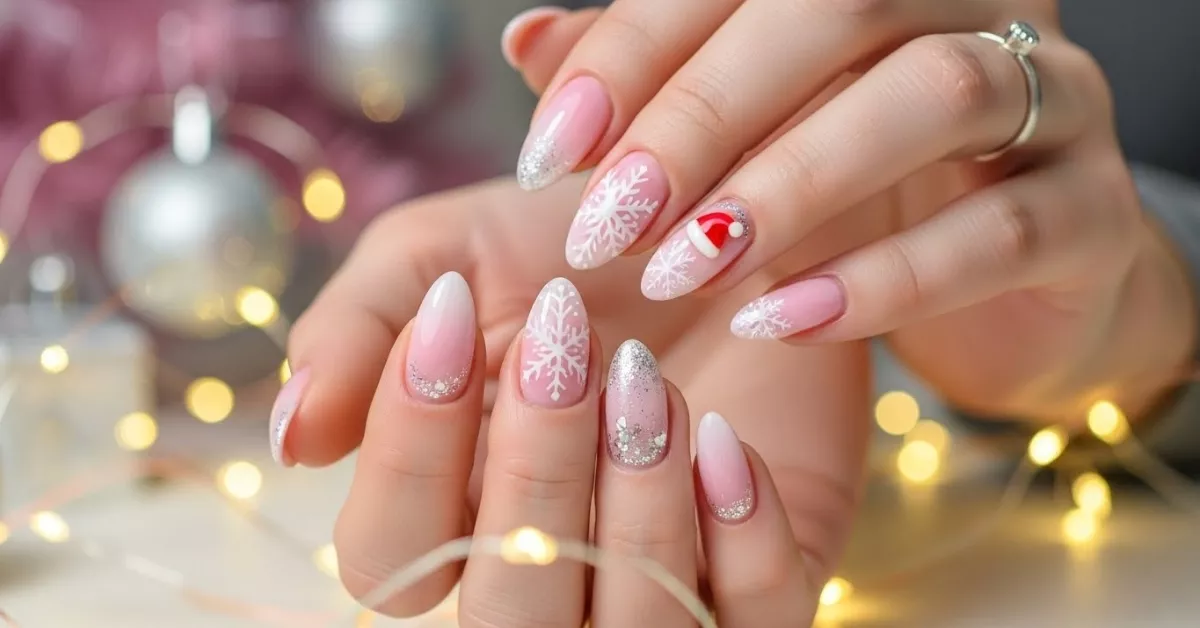 13 Pink Christmas Nails You’ll Love This Holiday Season