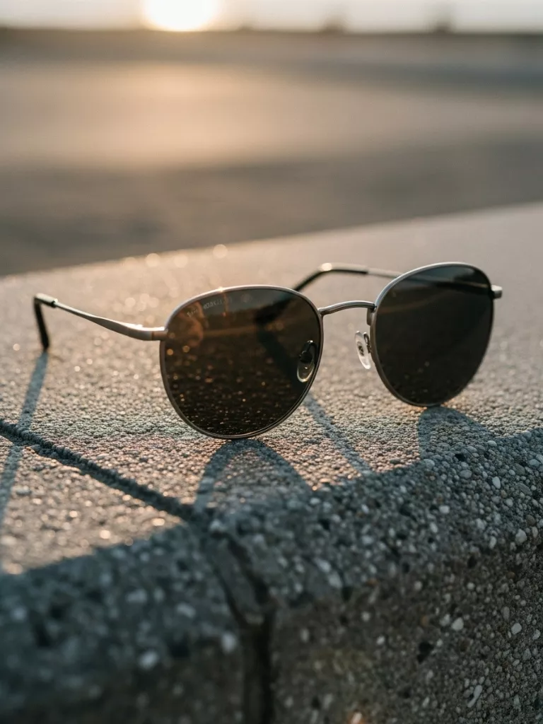 Round Sunglasses with Angular Touches
