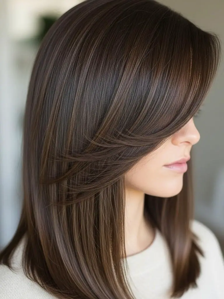 Side-Parted Straight Look