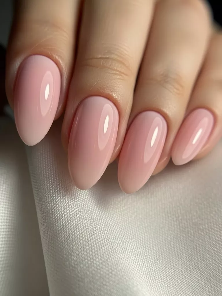 Soft Baby Pink Almond Nails