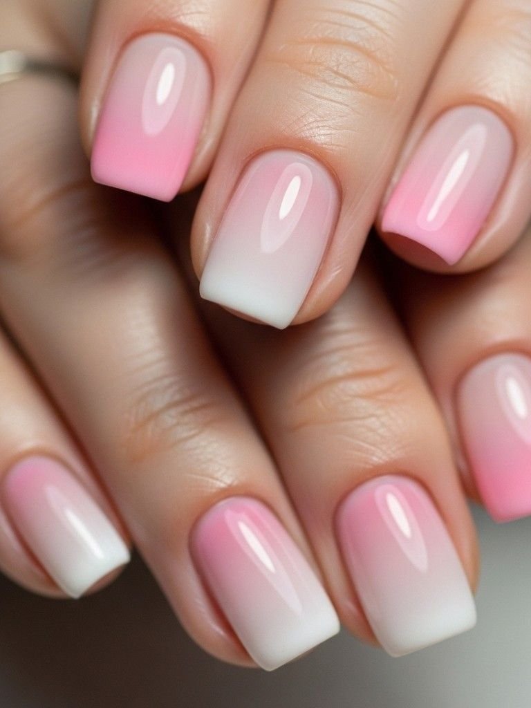 Soft Pink Ombre Nails