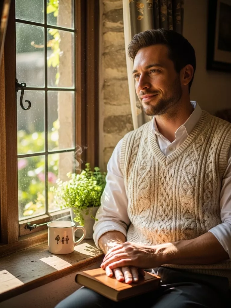 Sweater Vest and White Button-Up