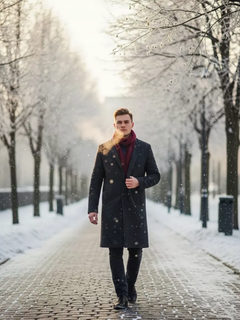 Wool Coat and Scarf Combo