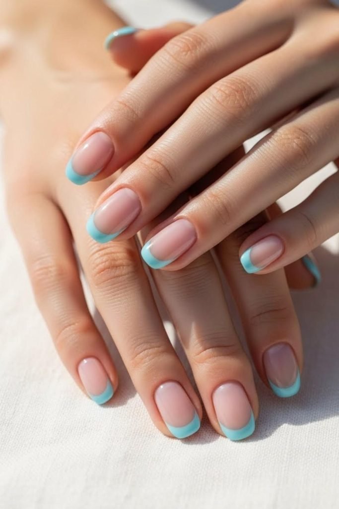 Baby Blue French Tips