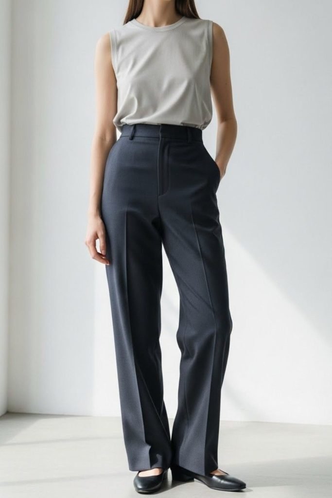 Basic Top With Tailored Pants