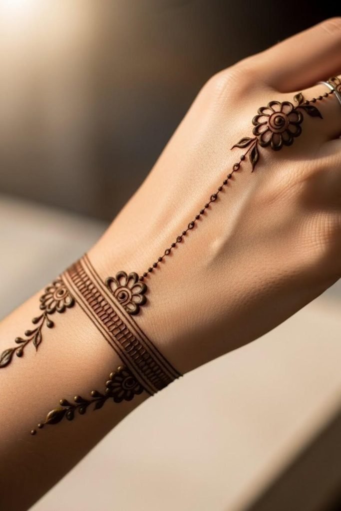 Bracelet-to-Finger Chain Art