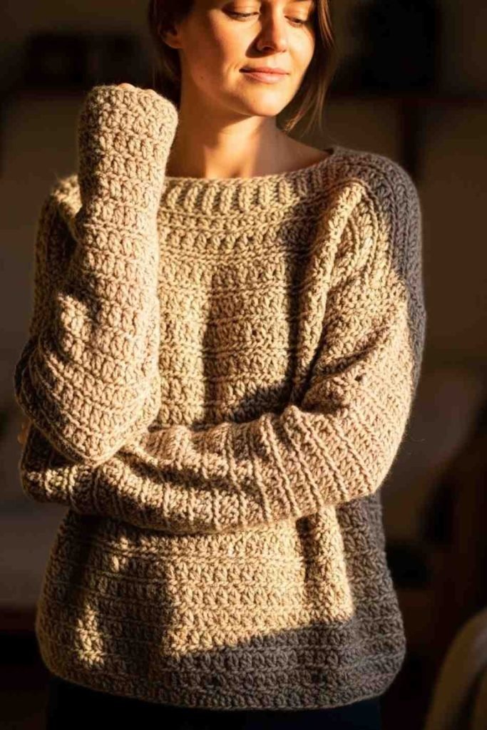 Cable Look Sweater Without Complicated Stitches