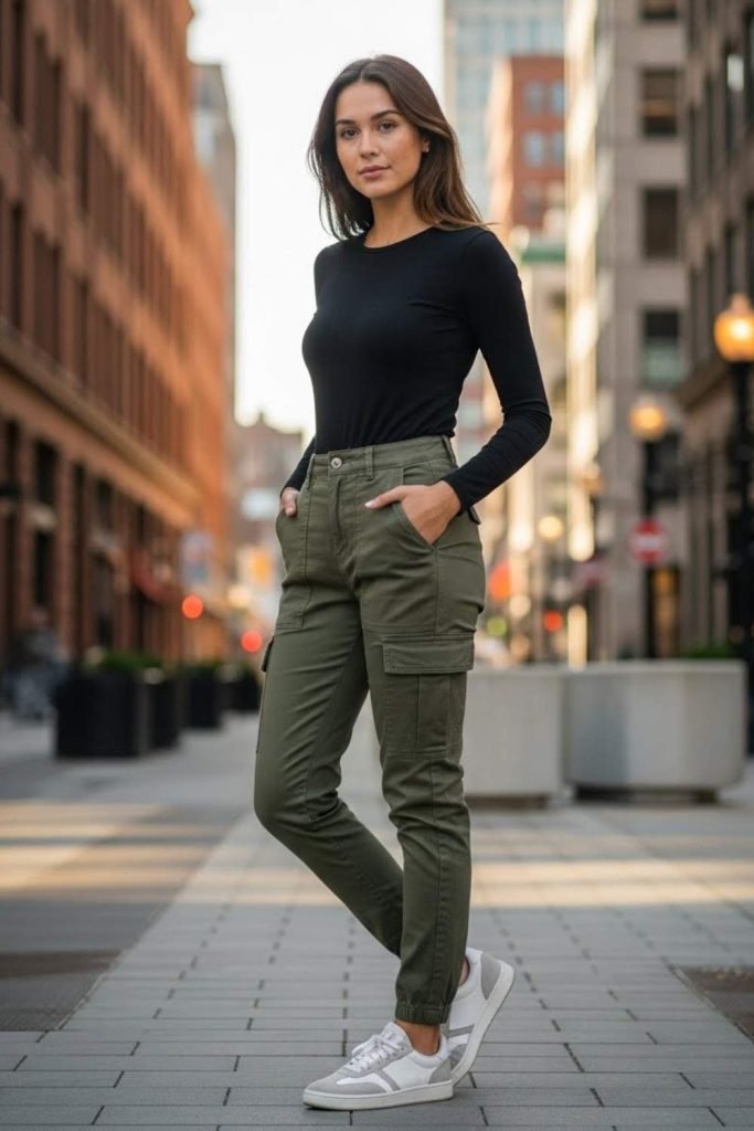 Cargo Pants and Fitted Top