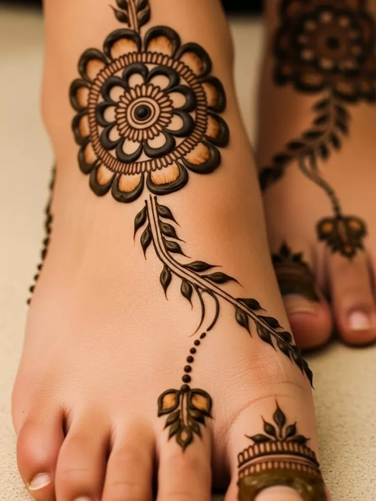 Classic Mandala Foot Design