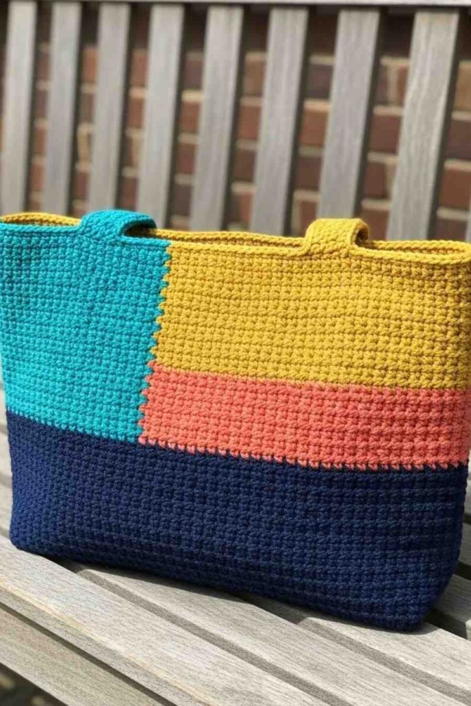 Color-Block Rectangle Tote