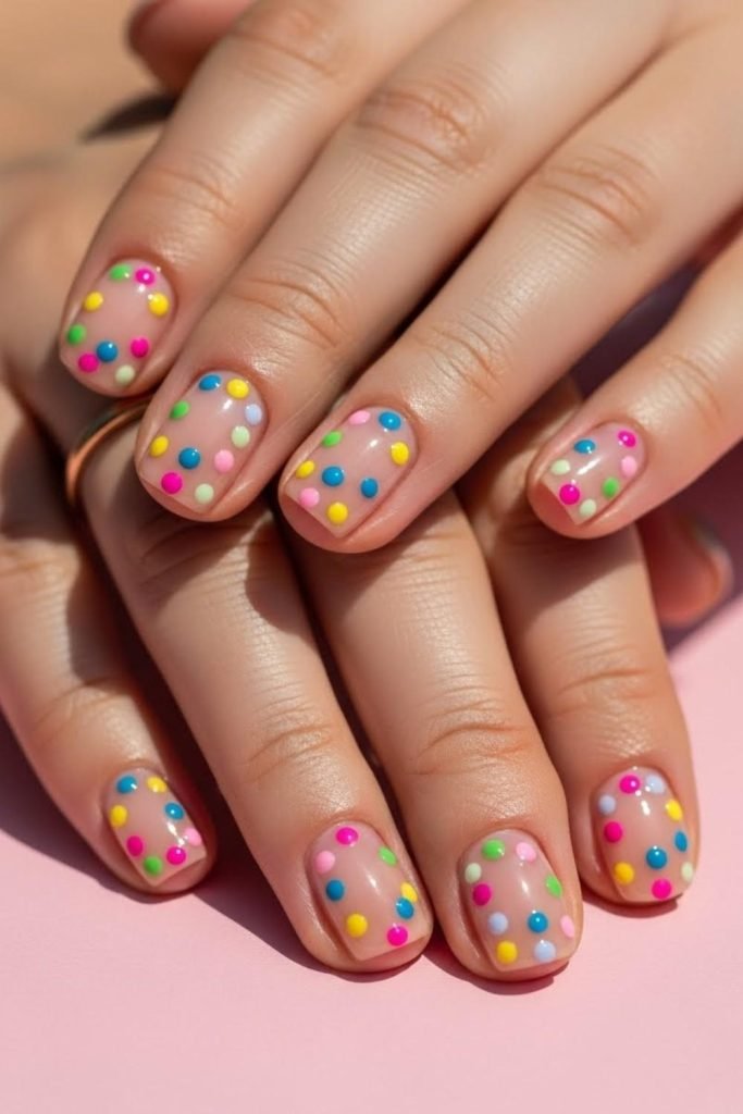 Colorful Dot Summer Nails