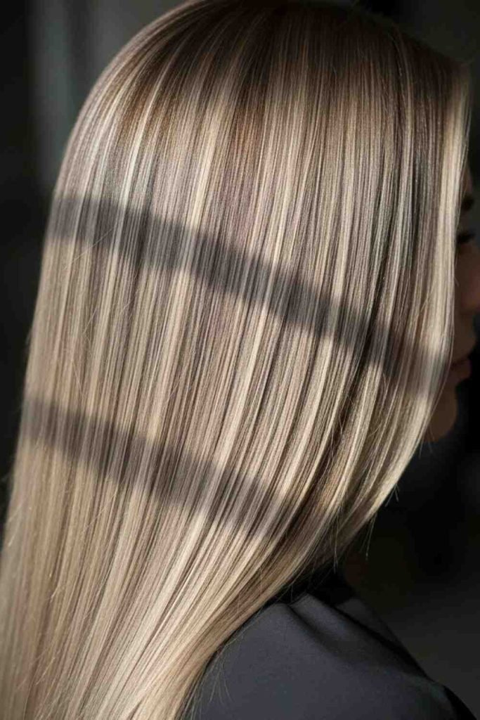 Cool Beige Highlights on Brown Hair