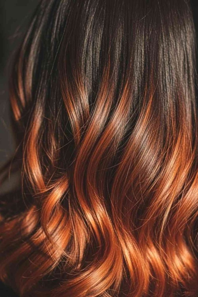 Copper Ends on Dark Hair