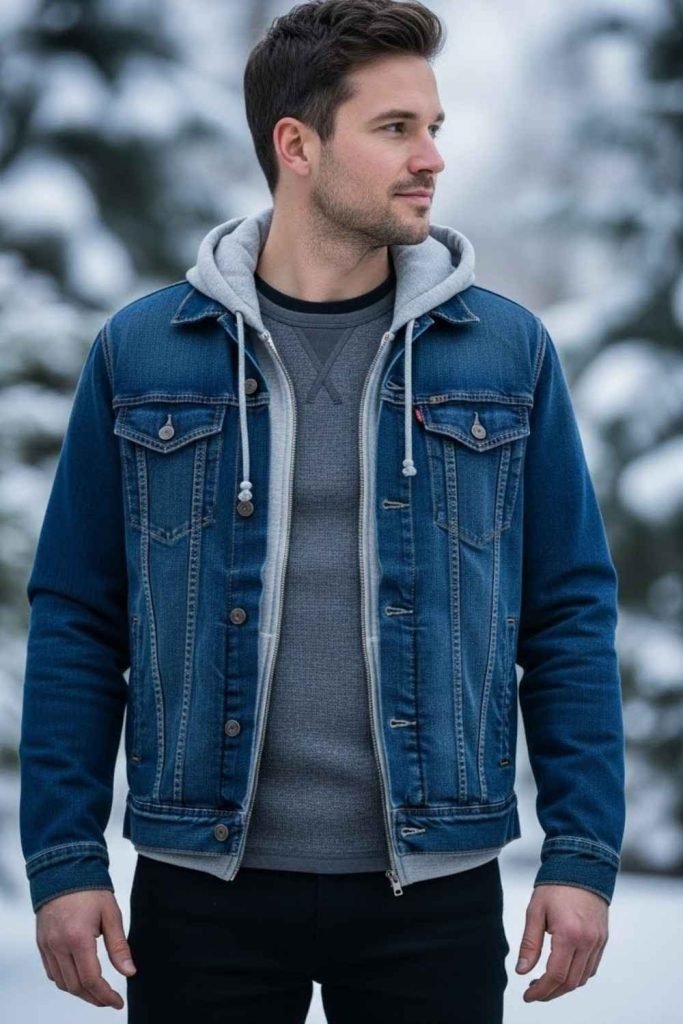 Denim Jacket with Thermal Layers