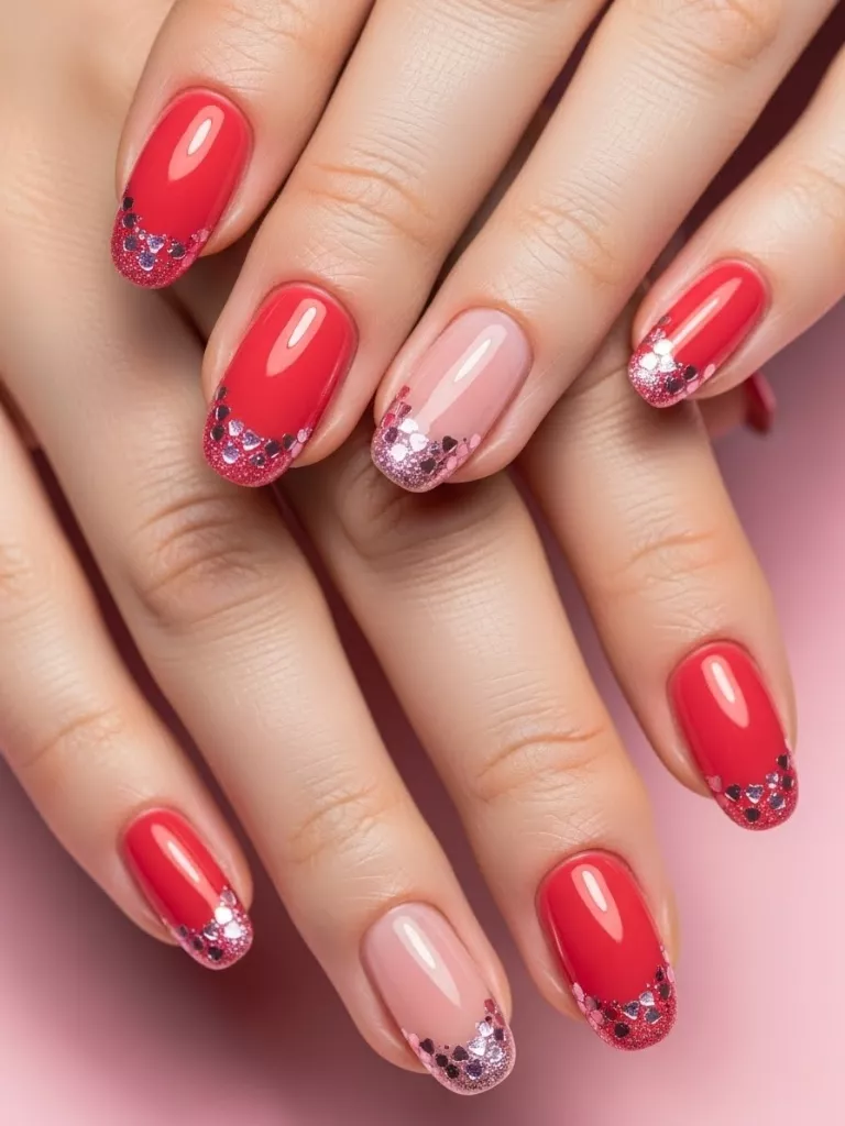 Glitter Heart Tips
