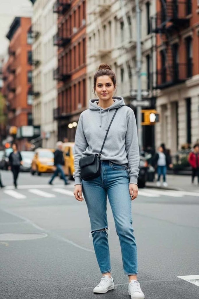 Hoodie and Straight Jeans