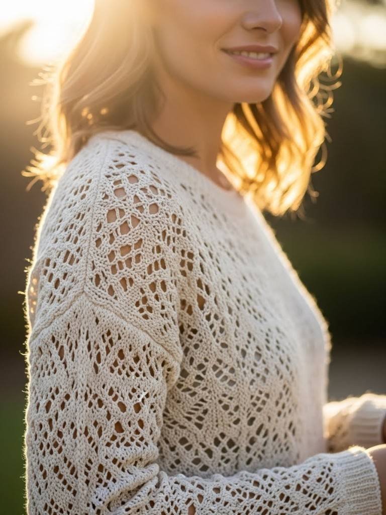 Lace-Style Open Stitch Sweater