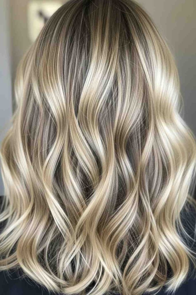 Light Blonde Highlights with Natural Roots
