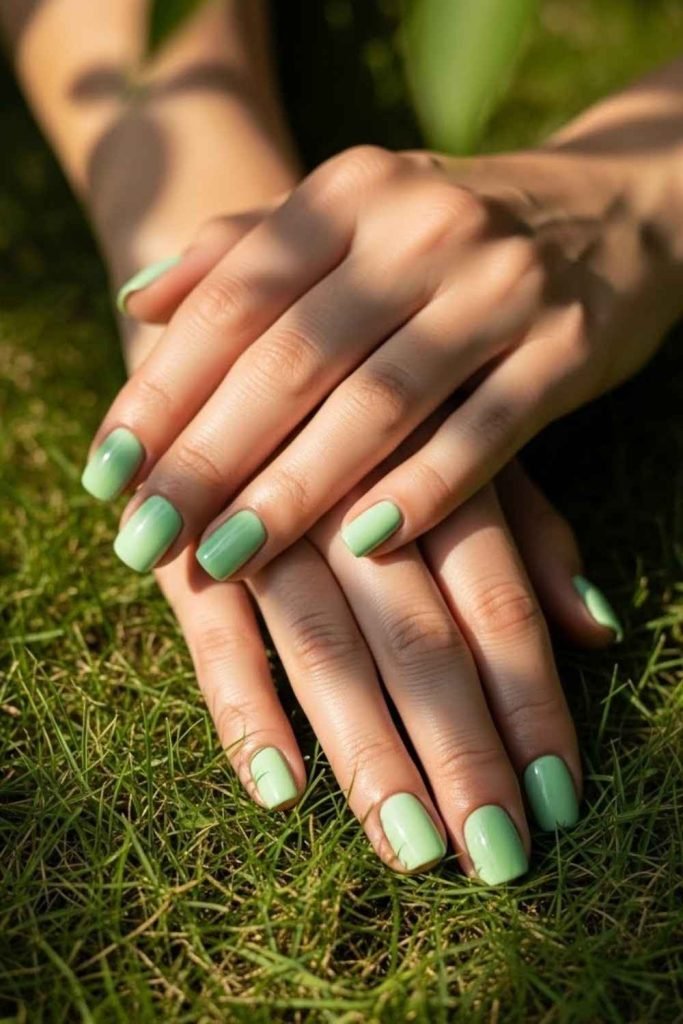 Light Green Summer Nails