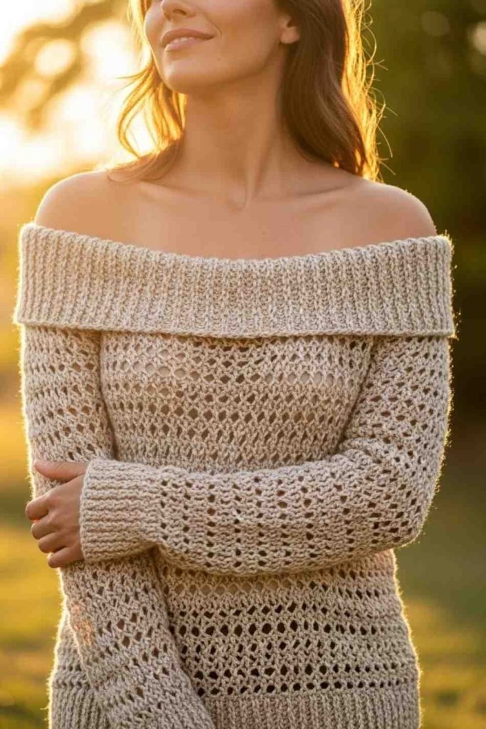 Lightweight Summer Off-Shoulder Sweater