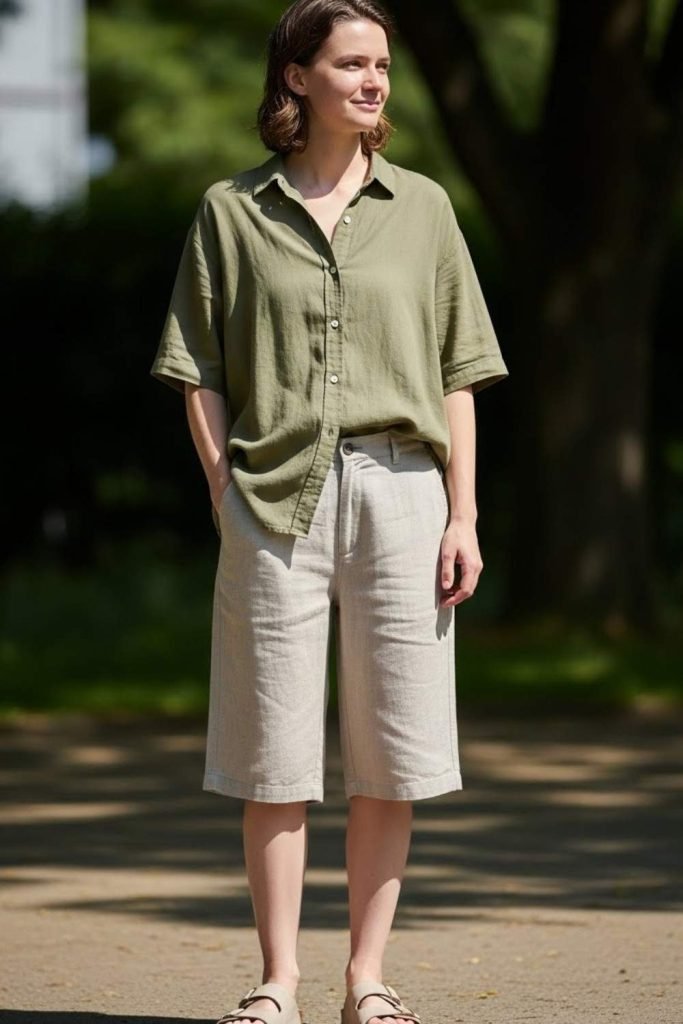 Linen Shorts and Loose Shirt