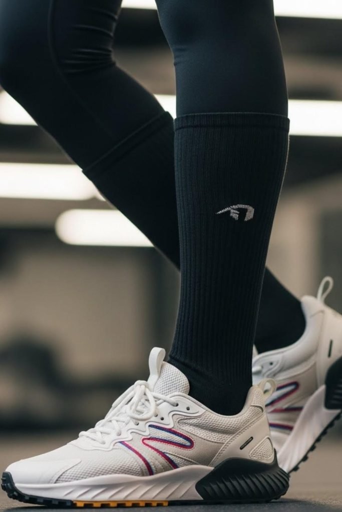 Long Socks with Leggings and Trainers