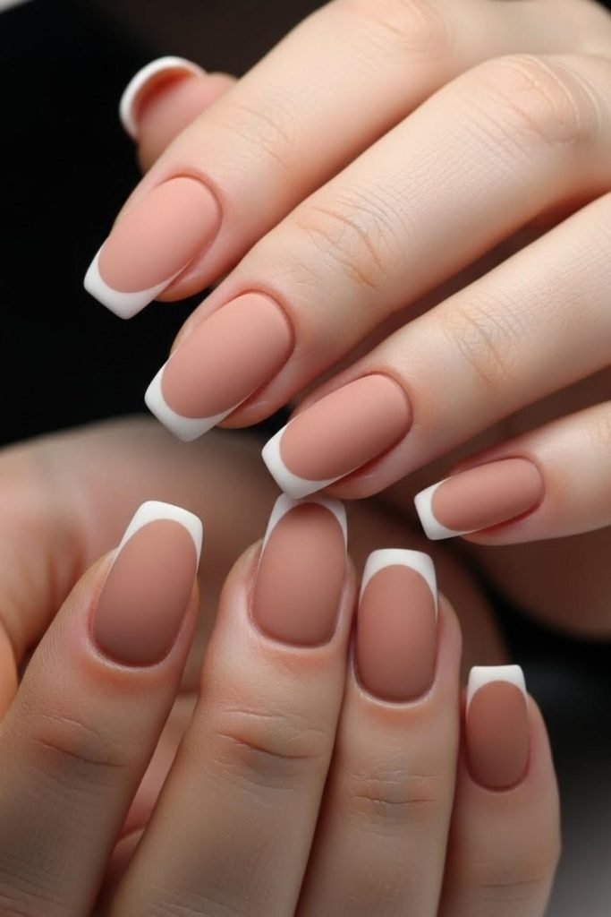 Matte French Nails