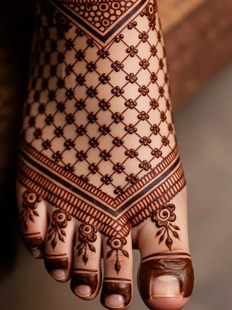 Mesh Net With Toe Flowers