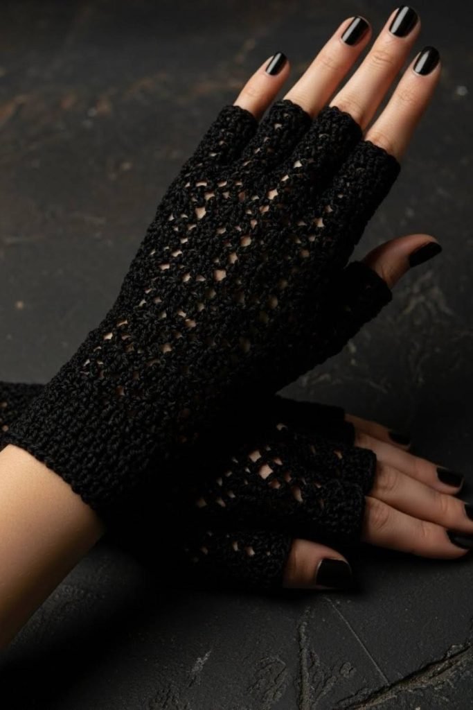 Minimalist Black Fingerless Gloves